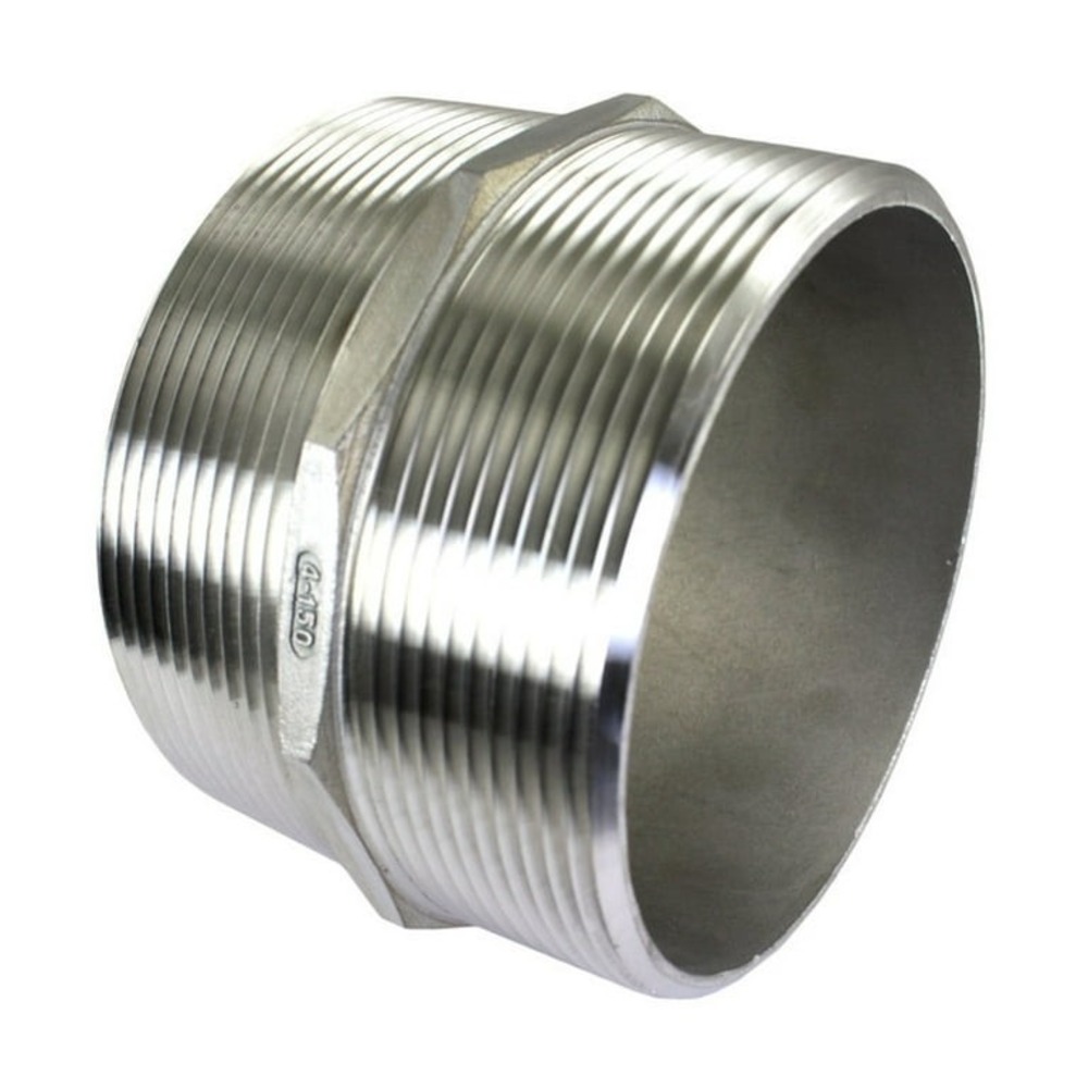 Duda Energy ISO Deca Nipple 4" Male NPT Ports ISO4144 Hex 150psi (SUS304)